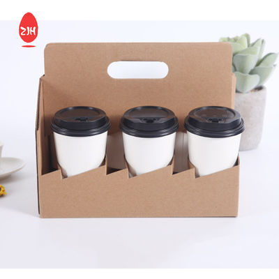 Caixa de embalagem reutilizável de papelão descartável FSC para bebida café papel copo suporte bandeja