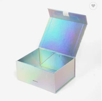 Costume de dobramento magnético rígido de papel holográfico das caixas de presente da sapata impresso com fita