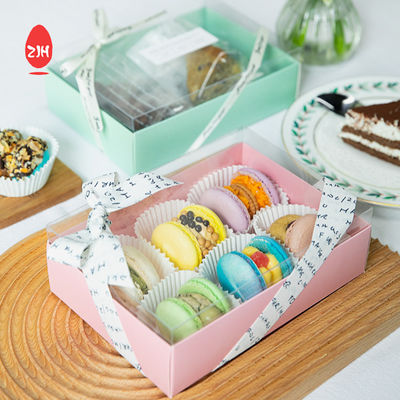 Embalagem de caixa de biscoitos macaron recicláveis ​​Caixa de bolo de chocolate