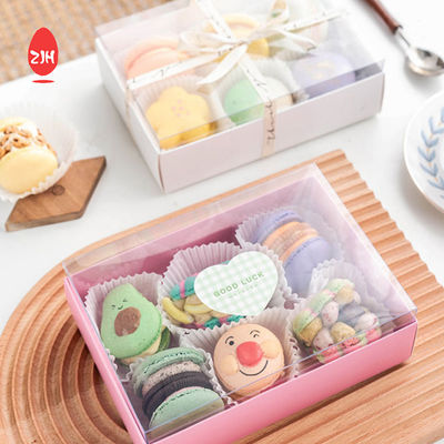Embalagem de caixa de biscoitos macaron recicláveis ​​Caixa de bolo de chocolate