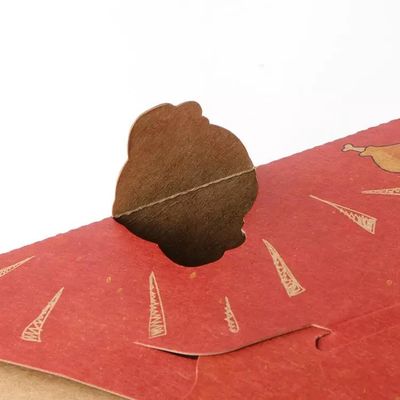 Caixa de papel descartável para viagem Matt Lamination Kraft Bubble Embalagens para alimentos