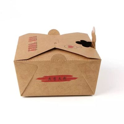 Caixa de papel descartável para viagem Matt Lamination Kraft Bubble Embalagens para alimentos