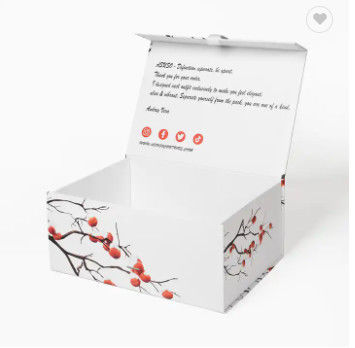 Roupa feita sob encomenda das crianças que empacota grande branco da caixa de presente magnética de papel da dobra com fita