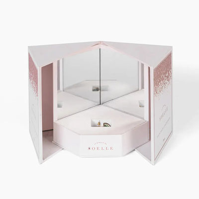 Cartão Matte Cosmetic Boxes Open Door branco Logo For Cosmetics feito sob encomenda