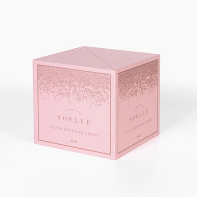 Cartão Matte Cosmetic Boxes Open Door branco Logo For Cosmetics feito sob encomenda